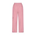 thumbnail image 3 of Cargo Pants Women Plus Size Casual Solid Color Comfy High Rise Pants for Women Fashion Loose Fit Daily Wide Leg Drawstring Lightweight Party Vacation Beach Pants with Pocket（Pink,XL）, 3 of 3