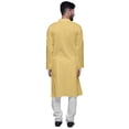 thumbnail image 3 of Atasi Kurta pour Homme en Coton Slub Uni à Boutons, Manches Longues, Tenue de Fête Indienne, 3 of 5