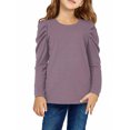 thumbnail image 2 of Posijego 3-14 Ans Filles Manches Longues Bouffantes T-Shirts Col Rond Doux Tunique Ample Décontracté Printemps, 2 of 7