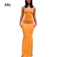 thumbnail image 2 of stanreset Jupe Longue Bodycon Robe de Soirée Vêtements pour Cami Spaghetti Sans Manches Forme du Corps Polyvalent Jolie Tenue d'Été Orange / XXL, 2 of 5