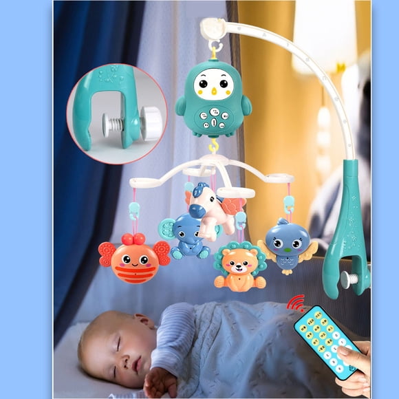 Agiferg Baby Bed Bell Rattle Toys Baby Toys Months Crib Mobile with Remote Control Music Bed Rattle
