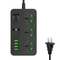 thumbnail image 2 of Chmadoxn 3 Outlets Power Strip Protector 3000W Multi Plug Outlet With 6 USB Off Botton 78.7in Extension Cord With Multiple USB Outlets For Office Dorm Room USB Socket, 2 of 6