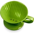thumbnail image 1 of Handmade Pour Over Ceramic Coffee Dripper - Authentic Brewing Experience for Camping, Office, and Home.,Dark Green, 1 of 7