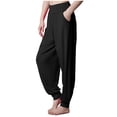 thumbnail image 2 of Dealovy Yoga Pants Womens High Waisted Belly Control Workout Running Sweatpants Solid Color Jogger Trousers, 2 of 5