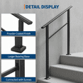 thumbnail image 4 of Metal Handrail – Adjustable for 2-6 Steps – Black Deck Stair Railing – Porch, Exterior & Indoor – DIY Install Kit, 4 of 5