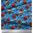 thumbnail image 3 of Soimoi Poly Georgette Fabric Bone,Floral & Skull Halloween Printed Fabric 1 Yard 52 Inch Wide, 3 of 3