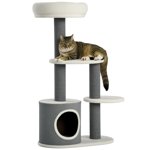 PawHut Cat Tree, Multi-level Cat Tower with Scratching Posts, Condo, White