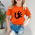 thumbnail image 2 of TZEWGL T-Shirt Graphique Décontracté Imprimé Couleur Orange Manches Courtes Col Rond pour Tout-Petits Filles Garçons Taille 12-13T, 2 of 5