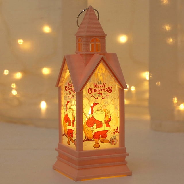 LED Electronic Candle Castle Lantern Night Light, Battery-Operated Tabletop Decor for Christmas Windo Display and Holiday Party Centerpiece