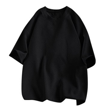 LUOGENLI T-shirts pour Homme pour Hommes 2025 Été Nouveau Couleur Unie à Manches Courtes T-Shirt Décontracté pour Homme Version Coréenne Ample Cinq Points T-Shirt à Manches Courtes 4TG T-shirts pour Hommes T-shirts Graphiques Vêtements d'Été Noir TTG