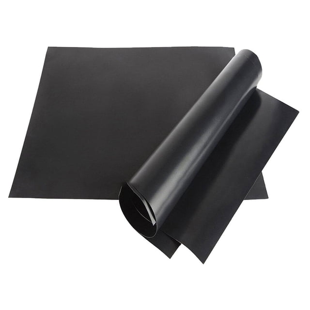 Transemion Tapis de Barbecue Réutilisable Antiadhésif Feuille de Cuisson Portable Pique-Nique Extérieur Noir 50*40cm*0.2mm