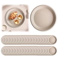 thumbnail image 1 of 1PC Stainless Steel Cutlery Set Compostable Paper Plates Heavy Duty 60 Pack Biodegradable Disposable Plates Disposable Dinner Plates Made Of Natural Sugarcane Wheat ，Microwave Table Chargers, 1 of 9