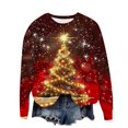 thumbnail image 2 of UPPADA Christmas Chandails pour Femmes à Imprimé d'Arbre de Noël, Manches Longues, Chandails à Enfiler, Hauts d'Automne Confortables, Chandail à Col Rond de Noël, Chandails jusqu'à 40 % de Rabais, 2 of 4