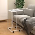 thumbnail image 1 of vidaXL Side Table with Wheels White 40x30x63.5 cm Engineered Wood, 1 of 4