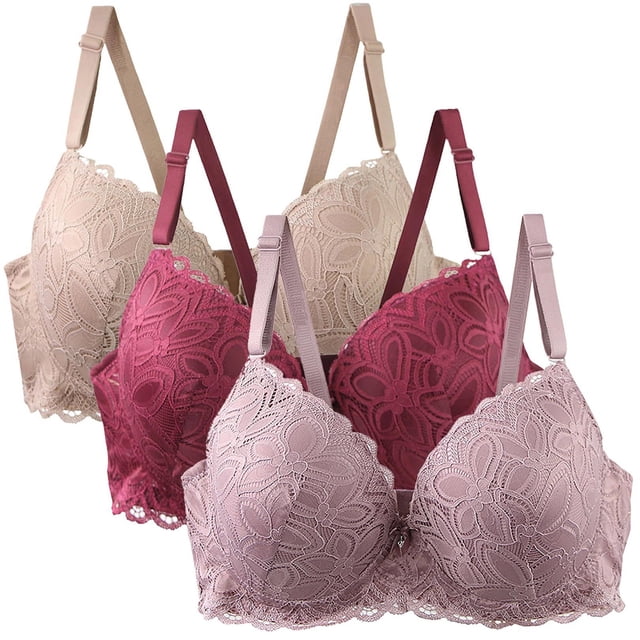Fall/Winter Savings! Srobpty Womens Push Up Support Bras Bra, Woman's Large Size Comfortable Breathable Bra Underwear No Rims