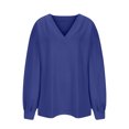 thumbnail image 5 of MeetoTime Oversized Long Sleeve Pullover for Women Fall Trendy V-Neck Loose Solid Color Sweatshirt Tops, 5 of 5