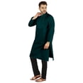 thumbnail image 3 of Atasi Indian Solid Kurta Pajama Set For MensMandarin Collar Casual Long-Wear Kurta, 3 of 7