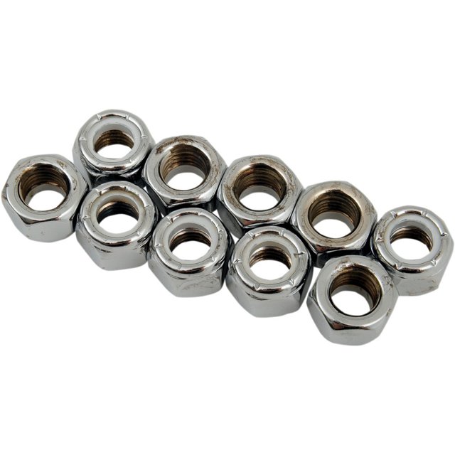 Drag Specialties 5/16"-24 Chrome Nylon Insert Nuts