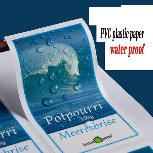 Papier Plastique PVC avec Logo Personnalisé, Imperméable, Résistant aux Rayures, Étiquette de Mariage Résistante à l'Eau, Autocollant Holographique en Papier kraft