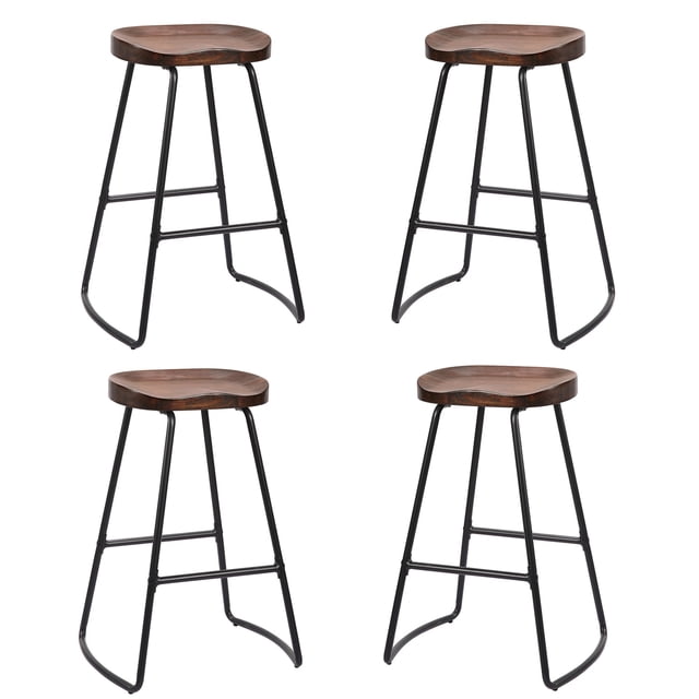 Jessar - Tabourets de Comptoir Graham Collection, Ensemble de 4, Brun