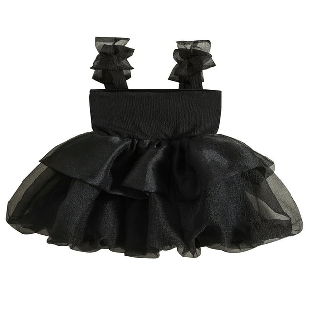Robe de Fête pour Tout-Petite Fille, Enfants, Sans Manches, Nœud, Tulle, Ligne A, Robes de Princesse