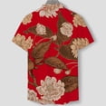thumbnail image 3 of Chemises pour Hommes Manches Courtes Boutons Décontractés Imprimé Plage Chemise Col Rabattu Manches Courtes Blouse Chemises en Lin Manches Courtes Chemises Décontractées Manches Courtes, 3 of 3