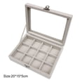 thumbnail image 2 of Velvet Jewelry Earring Display Trays Clear Window Lidded Box for Bracelets Watches Hair Clips, 2 of 2
