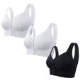 thumbnail image 1 of cfhntfmh 3pc Front Closure Bras for Women Mid Support Plus Size Bras Thin Wireless Bras Full Coverage T-Shirt Bralettes, 1 of 2