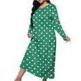 thumbnail image 1 of Erwazi Chemises de Nuit pour Femmes Maxi Col Rond Manches Longues Vêtements de Nuit Confortables Imprimé Ample Doux Décontracté Robe de Nuit Confortable, 1 of 5