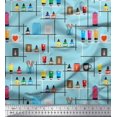 thumbnail image 1 of Soimoi Poly Georgette Fabric Paper Boat Art & Craft Print Fabric by The Yard 52 Inch Wide, 1 of 3