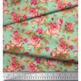 thumbnail image 2 of Soimoi polyester Crepe Fabric Check,Leaves & Rose Floral Fabric Prints By Yard 42 Inch Wide, 2 of 3