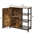 thumbnail image 2 of Costway Storage Cabinet Multipurpose Freestanding Cupboard w/3 Open Shelf & Door, 2 of 10