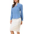 thumbnail image 4 of INSPIRE CHIC Women's Tie Ruffled Neck Blouse Long Sleeves Tops, 4 of 6