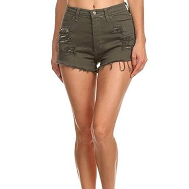 Women‘s Casual Fashion Insert Pockets Sexy Personality Ultra-Short Denim Shorts
