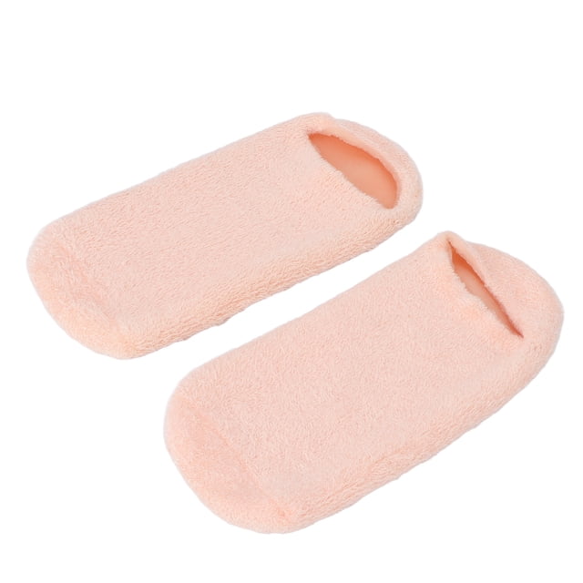 Chaussettes Hydratantes, Conception en une Seule Pièce Couche de Gel pour Huiles Essentielles Chaussettes de Gel Réparant la Peau Rugueuse pour la Maison Orange