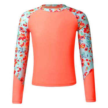 Haitryli Girls Rash Guard Shirts Kids Sunsuits UPF 50+ Swimwear Long Sleeve Swim Top Bathing Swimming Purple 14
