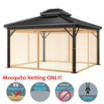 thumbnail image 1 of FNNMNNR Gazebo Universal Replacement Mosquito Netting - Outdoor Gazebo Canopy 4-Panel Screen Walls with Zipper for 10‘ x 10‘ Gazebo (Mosquito Net Only), 1 of 9