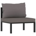 thumbnail image 1 of vidaXL Sectional Middle Sofa with Cushion Poly Rattan Anthracite, 1 of 8