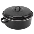 thumbnail image 1 of Nimomo Poêle à Rôtir Durable pour Four, Poêles de Cuisson Noires à Fini Moucheté, Casserole BBQ Antiadhésive pour la Maison, Rôtissoire avec Couvercle pour Patates Douces Rôties et Châtaignes (26 cm), 1 of 7