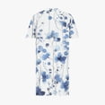 thumbnail image 5 of Pisexur Robes d'Été pour Femmes Mode Imprimé Floral Robe Décontractée Ample Col en V Manches Courtes Robes T-Shirt Fluide Surdimensionnée Robe de Plage avec Poches Grande Taille Mi-Mollet L-5TG, 5 of 5