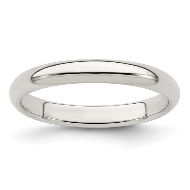 925 Sterling Silver Stackable Expressions 3mm Half-Round Size 13 Band Ring