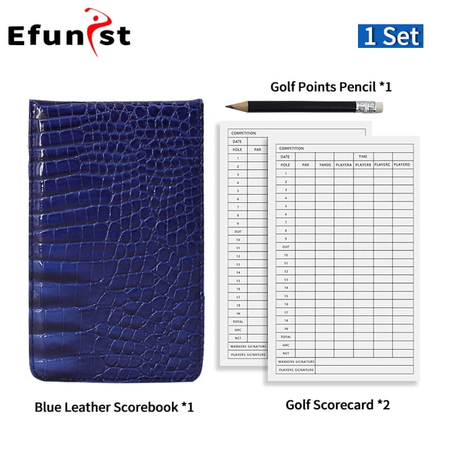 Portable Golf Score Book With Pencil And Score Card PU Leather Material Score Notebook Cartoon Animal Golf Accessories Drop Ship Blue