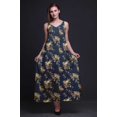 thumbnail image 3 of Bimba Robe Maxi à Bretelles Spaghetti Sans Manches pour Femmes en Rayonne Imprimée d'Oiseaux, Coupe Évasée, Cami - Medium, 3 of 5