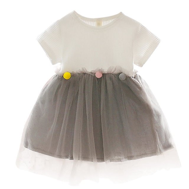 Robe d'Été Douce et Adorable pour Fille, Robe de Princesse à la Mode, design à Coutures, Jupe en Maille