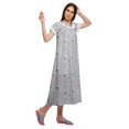 thumbnail image 3 of Moomaya Chemise de Nuit en Coton Imprimée pour Femmes à Manches Courtes, 3 of 5
