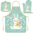 thumbnail image 2 of TIMIFIS Polyester Apron, Easter Cooking Apron Insulated Mitts Insulated Pads Three Piece Set Suspender Apron Kitchen Cooking Apron Bbq Apron Holiday Decorative Sleeveless Apron Home Decor, 2 of 6