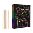 thumbnail image 1 of M Large Scratch Art Notebook With 50 Pages And Wooden Tools, Kids Craft Kit For Creative Drawing, Ideal For Travel And Family Activities, 1 of 9