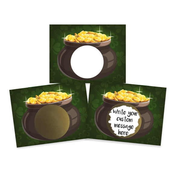 My Scratch Offs 20 Pack St. Patrick's Day Pot O' Gold Make Your Own DIY Scratch Off Cards & Stickers St. Pattys Days for Teacher Rewards & Small Business Freebies