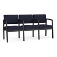 thumbnail image 1 of Lenox Steel Reception Waiting Room 3 Seats Chair / Black Steel / Navy Blue, 1 of 5
