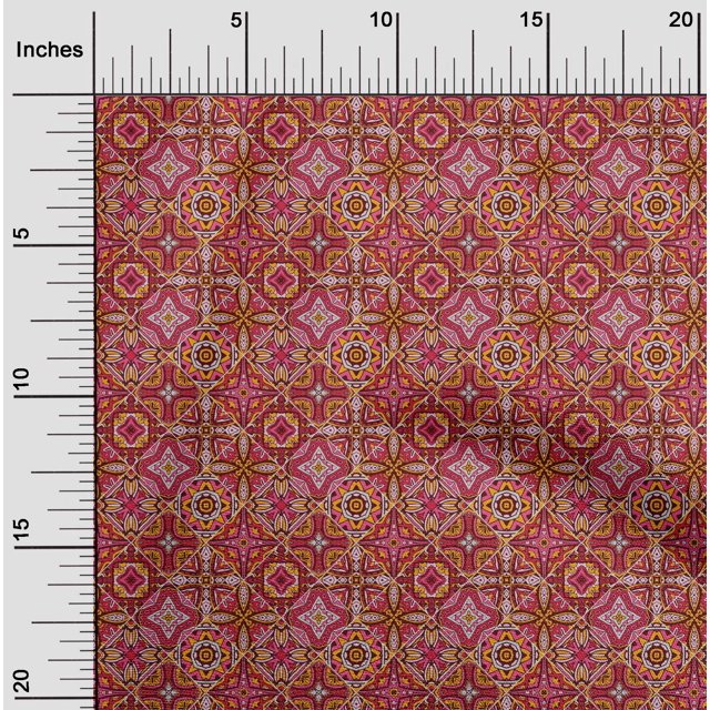 oneOone Viscose Jersey Fabric Floral & Geometric Ethnic Print Fabric BTY 60 Inch Wide